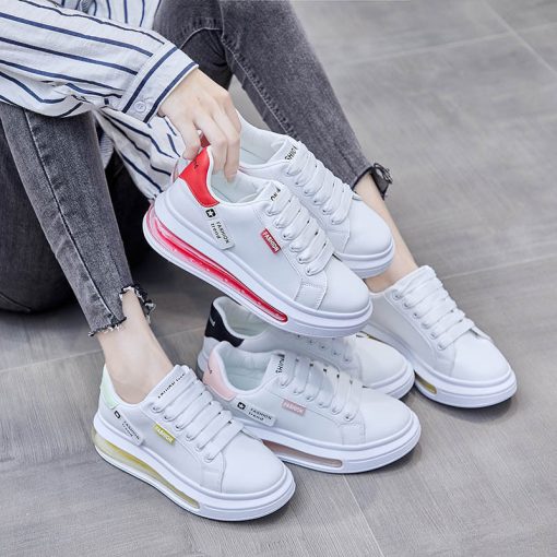 main image4Ladies Leather Sneakers Non slip Lightweight White Casual Shoes 2022 platform shoes zapato tenis de seguridad