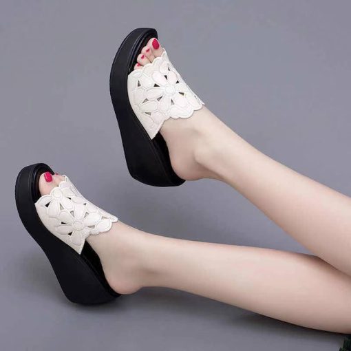 main image4Shoes for Women 2022 Summer Slope Heel Sandals Thick Bottom High Heel Waterproof Platform Fashion Slope
