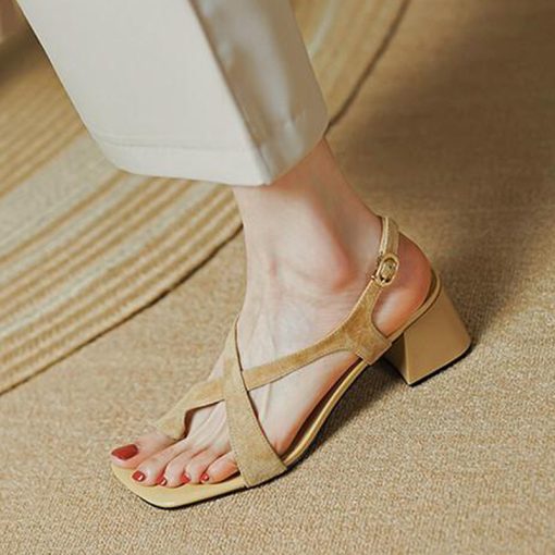 variant image0Summer Cross Strap Women Sandals Fashion Party Dress Thick Heels Shoes High Quality Women Sandalias Female