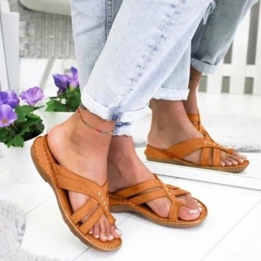 variant image3New Women s Slippers Fashion Platform Wedge Sandals Comfortable Flat Simple Non slip Beach Shoes Sandalia