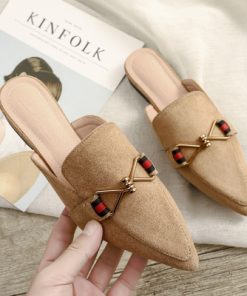 variant image42023 new spring women s Mueller shoes Fashion pointy metal design leisure Flat shoes Outdoor wear