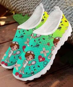 13UrFashion Women Flats Shoes Slip On Women Shoes Sneakers Platform Loafers Flats Shoes Women Mesh Cartoon