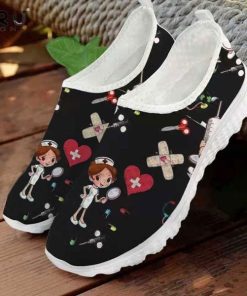 2qOeFashion Women Flats Shoes Slip On Women Shoes Sneakers Platform Loafers Flats Shoes Women Mesh Cartoon