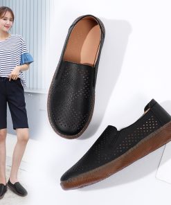 5bg8Summer Women Casual Shoes Fashion Hollow Out Loafers Breathable Women s Flat Shoes Ladies Designer Sneakers