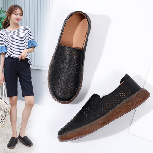 5bg8Summer Women Casual Shoes Fashion Hollow Out Loafers Breathable Women s Flat Shoes Ladies Designer Sneakers