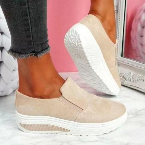 Summer Women’s Single Shoes Platform Lightweight Suede Sneakers – Miggon