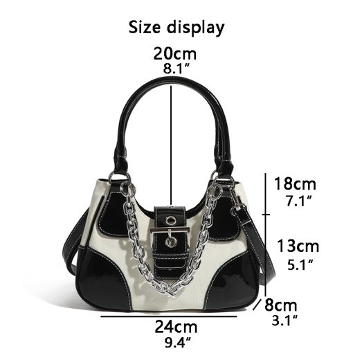 8ILwJIOMAY Luxury Designer Handbags 2023 Women PU Leather and Canvas Splicing Shoulder Bags Free Shipping Girls