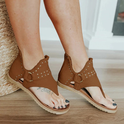 DA7h2022 Fashion Gladiator Shoes Women Flat Sandals Outdoor Clip Toe Casual Sandal for Female Summer Non