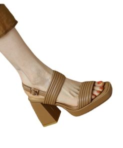 GyrY2022 New Summer Sandals Shallow Leaky Toe Slip on Buckle High Heels Party Wedding Fashion Sexy