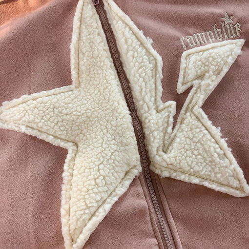 PSceFlocking five pointed star design cashmere thickened jackets women 2022 new loose casual casual ins fashion