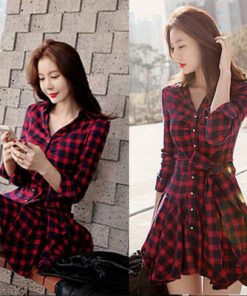 Rr2jFashion Womens Lady Long Sleeve Ruffles Office Ladies Casual Flannel Plaid Check Button Down Top Layer