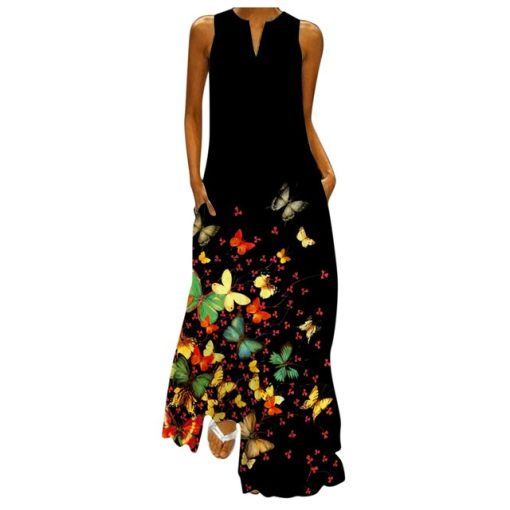 Women s Maxi Dress Summer 2021 Stars Print Elegent Sleeveless Print V Neck Maxi Dress Summer.jpg 640x640