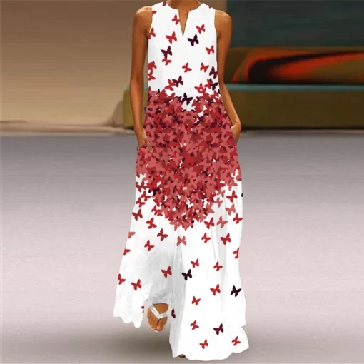 Women s Maxi Dress Summer 2021 Stars Print Elegent Sleeveless Print V Neck Maxi Dress Summer.jpg Q90.jpg
