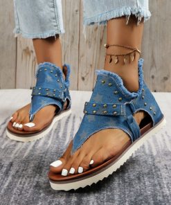 Ylh12022 Fashion Gladiator Shoes Women Flat Sandals Outdoor Clip Toe Casual Sandal for Female Summer Non