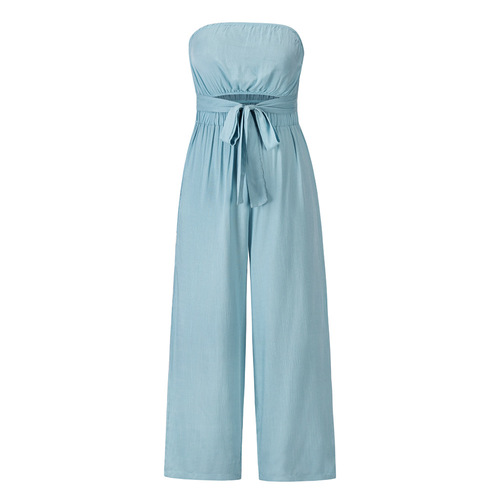 cRk1Spring Summer Women s Casual Jumpsuit Female Solid Color One Piece Wide Leg Backless Sexy Overalls
