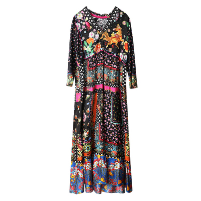fWAdZUOMAN 2022 summer new soft purple stylilsh embroidery large size loose dress for women vintage beach