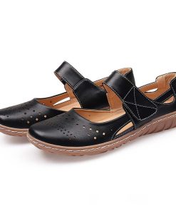 fWnbWomen Sandals Flats Female Casual Shoes Woman Hook Loop Solid Women s Sandals Hollow Platform Ladies