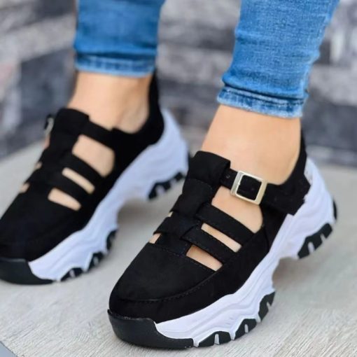 o7Im2023 New Thick soled Women s Sports Shoes Fashion Casual Comfortable Slip on Flat Shoes Women