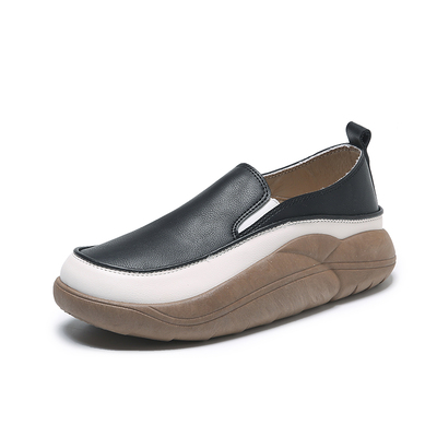 oGWrPU Leather Casual Platform Shoes for Women 2022 All match Female Footwear Outside Slip on Shoes