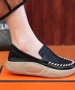 slNUThick soled Casual Slip on Loafers Women 2022 Spring and Autumn New Comfortable Soft soled Color