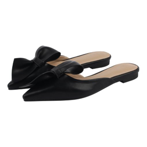 vtMlPointed flat bow slippers women summer wear Baotou half slippers 2019 new fashion lazy sandals women