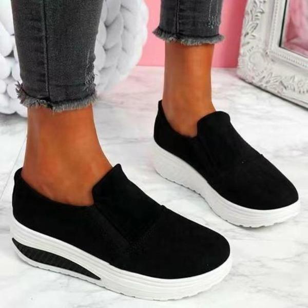 Summer Women’s Single Shoes Platform Lightweight Suede Sneakers – Miggon
