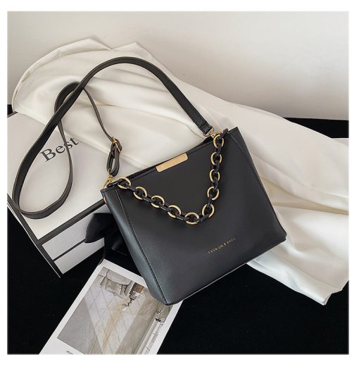 AHxGWomen Fashion Shoulder Bag with Chain Handle Ladies Crossbody Bags Tote Bucket Handbag