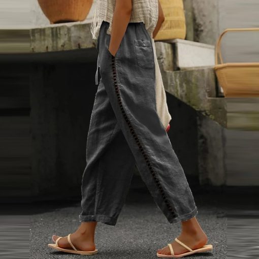 Harajuku Vintage Plain Cotton Linen Pants Women Sexy Side Hollow Lace Design Trousers New Spring Summer.jpg 640x640 (3)