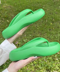 HfCASummer Thong Flip Flops Women Platform cloud Slippers Casual Outdoor Beach Sandals EVA Flats Soft Thick