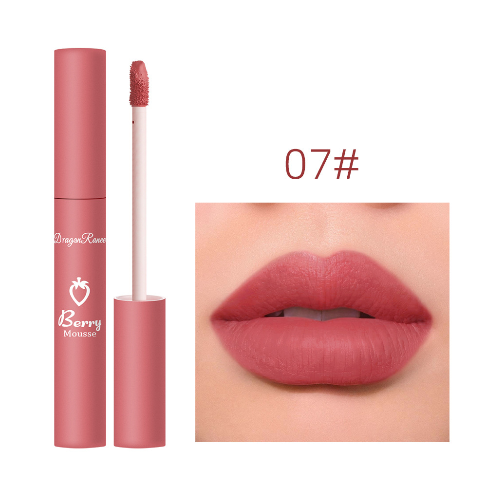 OQG1Waterproof Velvet Matte Nude Lip Gloss Sexy Long Lasting Non stick Cup Nude Red Liquid Lipstick
