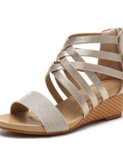 PlDMMVVJKENew Bohemian Wedges Gladiator Sandals Women Summer Vocation Holiday Light Breathable Beach Shoes Retro Heighten Sandals