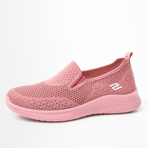 QeQBPlus Size Women Shoes Fashion Breathable Loafers Ladies Casual Socks Shoes Women Mesh Sports Shoes Non