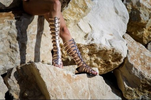 Svgw2022 Summer Roman Gladiator Bandage Sandals Women Causal Zip Flat Sandals Girls Summer Hollow Ankle Boot