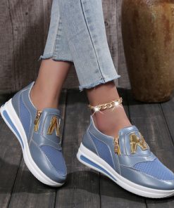 UCNPWomen Casual Sneakers M Printed Side Zipper Platform Plus Size Vulcanized Shoes Zapatillas Mujer Sapato Plataforma