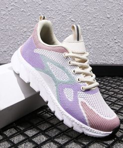 V3XGMoipheng Mesh Breathable Sneakers for Women 2023 Spring Colorful Geometric ShoesTrainers Walking Running Shoes Zapatos Mujer