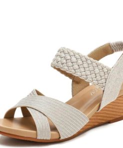 VWgWBEYARNE 2021 Sandals Women Summer Shoes Elegant Ladies Weave Rome Sandalias Fashion Female Comfortable Wedges Sandals