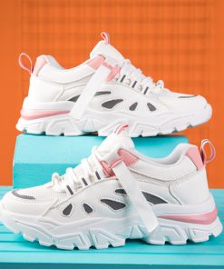 abNhMoipheng Chunky Sneakers Women White Vulcanize Shoes Plus Size 35 42 Female Platform Running Sneakers Ladies