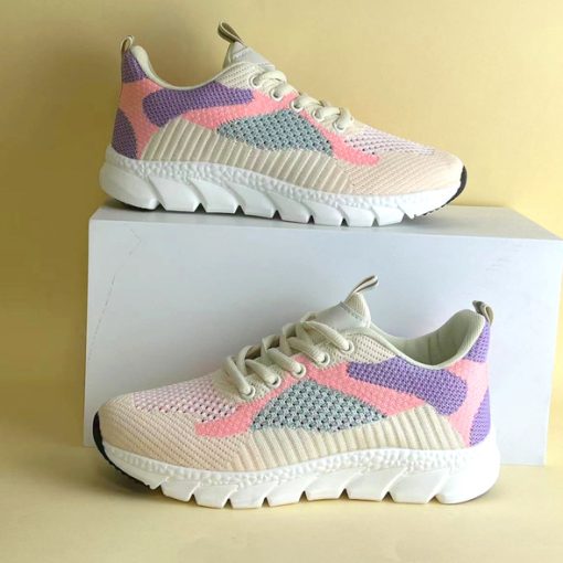 amS1Moipheng 2023 Running Shoes for Women Super Lightweight Walking Jogging Sport Shoe Breathable Colorful Geometric Sneakers