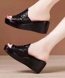 dJstShoes for Women 2022 Summer Slope Heel Sandals Thick Bottom High Heel Waterproof Platform Fashion Slope