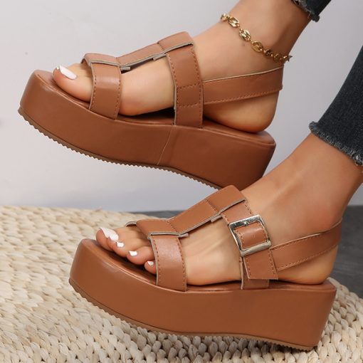 eEen2023 Summer Woman Wedges Slippers Casual Shoes Ladies Fashion Slip On Female High Quality Sandals Woman