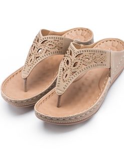 eq5VWomen Summer Flip Flops Shoes Female Wedge Casual Slides Woman Slippers Comfortable Designer Fashion Beach Shoes