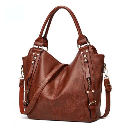 fn8qHigh Quality Big Capacity Women Handbag Luxury Women Bag Side Pockets Design Hand Bag PU Leather