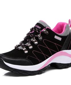 iEzuOutdoor Waterproof Platform Hiking Shoes Women Increase Casual Trekking Sneakers Ladies Non slip Camping Climbing Walking