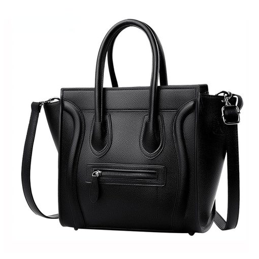 pl7rWomen s High Quality Luxury Designer Replica Handbag Leather Shoulder Bag Top Handle Big Tote Black
