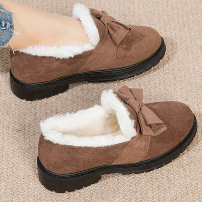 yGgXWomen Flats Shoes Casual Solid Shoes Winter New Cotton Shoes Woman Slip on Snow Boots Keep