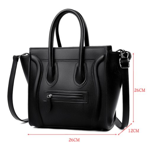 yuZaWomen s High Quality Luxury Designer Replica Handbag Leather Shoulder Bag Top Handle Big Tote Black