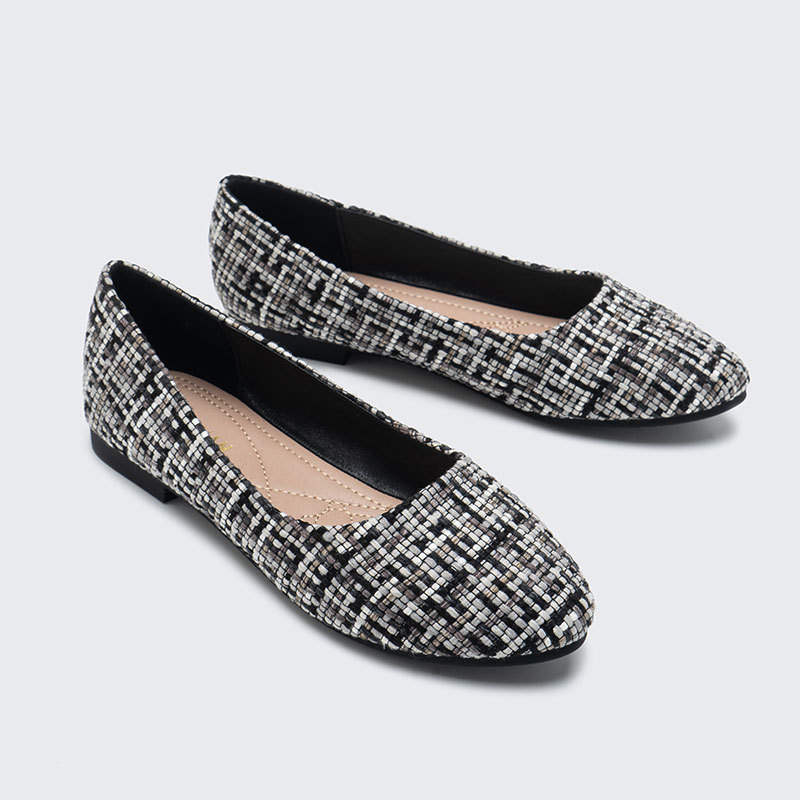 86fwFlat Shoes for Women Round Head Woven Shoes Lady Walking Shoes Comfortable Soft Sole Nice Quality