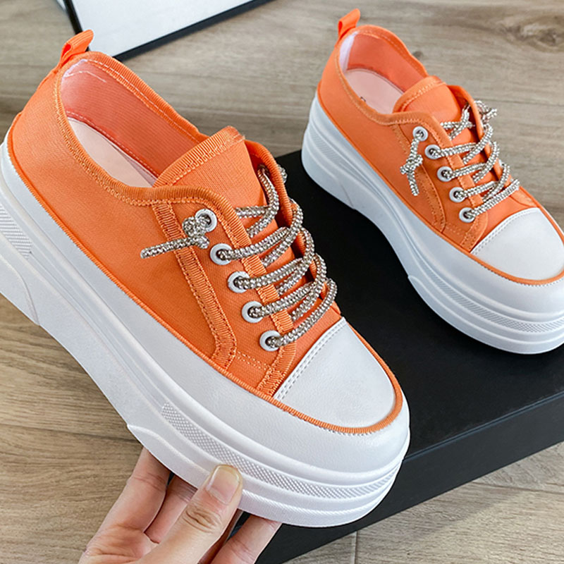 94sBWomen Casual Shoes Platform Wedge Women Fashion Sneakers Chunky Shoes Bling Bling Spring Autumn BC4398
