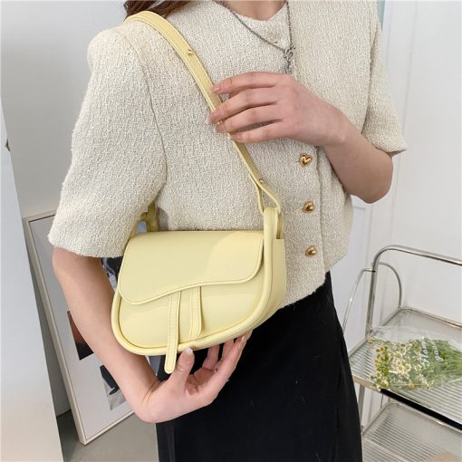 9UucFashion Saddle Bag New Small Shoulder Bags for Women 2023 High Quality Solid PU Leather Crossbody