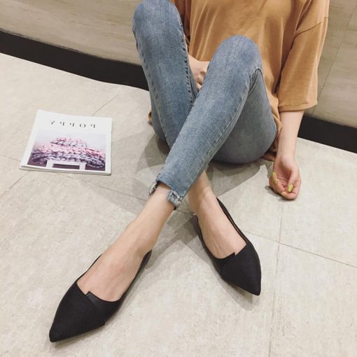 ADb3Women Flats Black Flat Shoes Dressy Comfort Brown Shoes for Lady Female Casual Shoes Solid Color